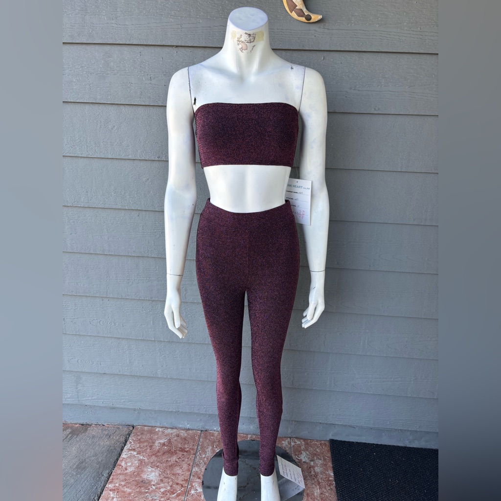 Hera Collection Burgundy Two-Piece Leggings Set